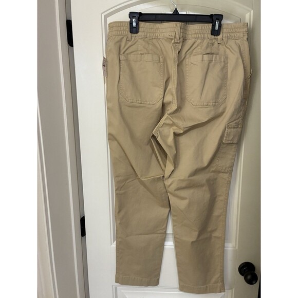 New Talbots KHAKI Cargo Cotton Straight Leg Pants size 16 - Picture 2 of 2